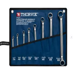 Набор накидных ключей 6-27 ( 8 шт) с изгибом, в сумке-скрутке Thorvik
