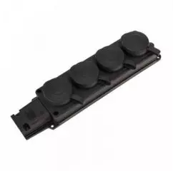 Розетка 4-хместная с заглушками каучук с/з 16А IP44 РЕКСАНТ